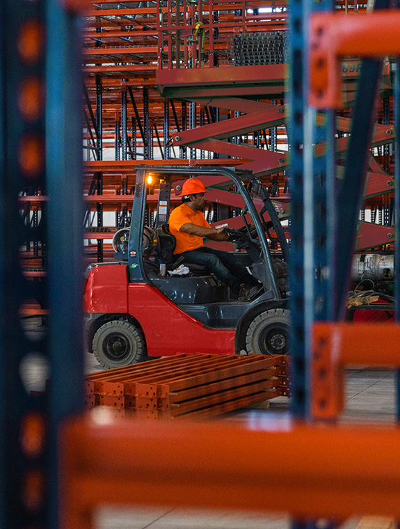 HODGE workers using forklift